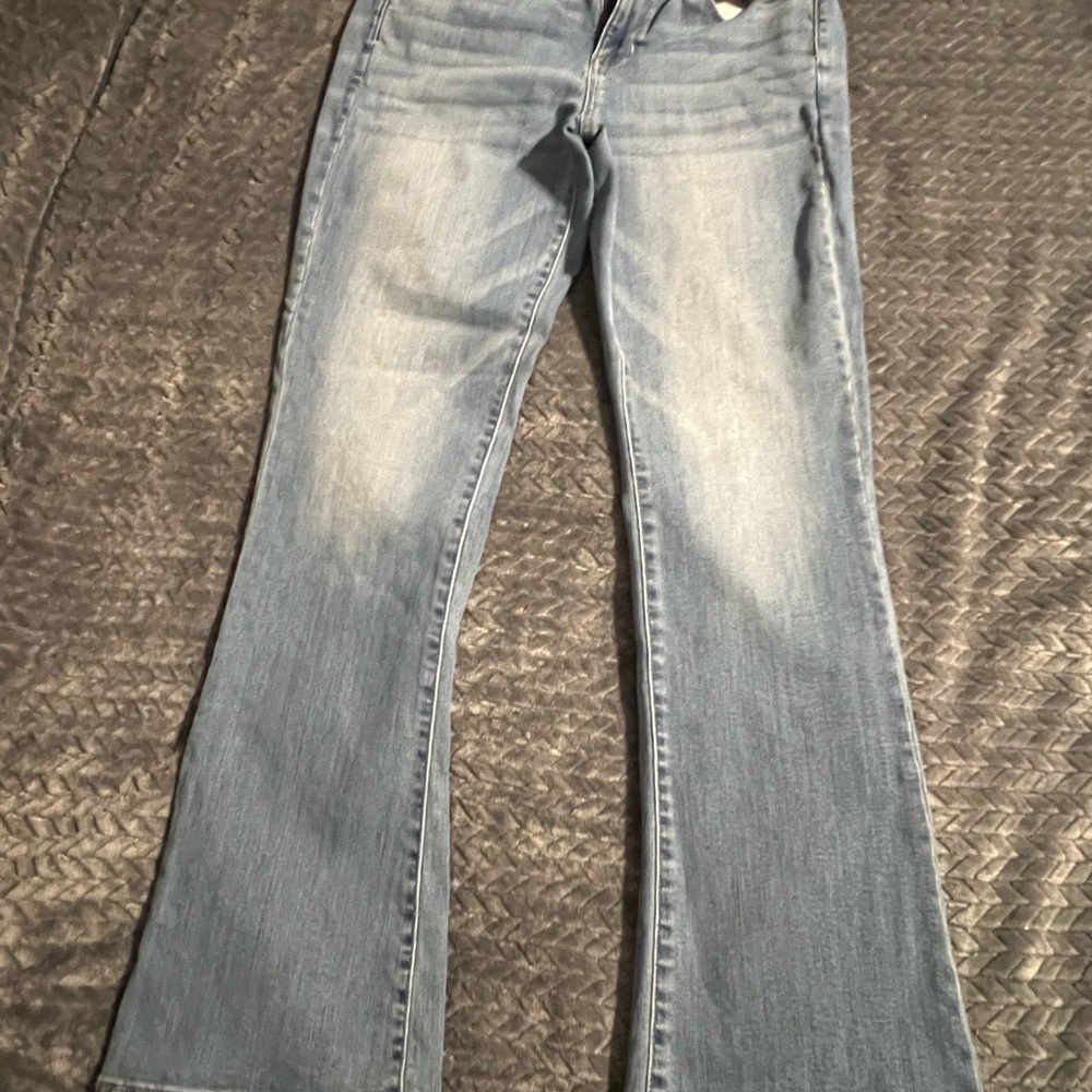 American Eagle Outfitters Washed Blue Skinny Kick Jeans Size 10 Short